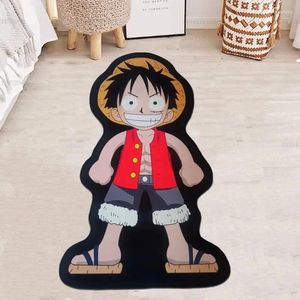 Tapis Dessin animé Anime One Piece Tapis irrégulier Luffy Salon Tapis Chambre Chevet Salon Tapis de Sol antidérapant Mode décor à la Maison