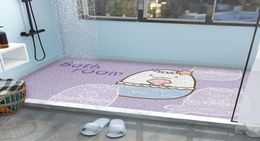 Tapis Bande dessinée salle de bain non slipmat enfants 039s salle de bain anti chute tapis de sol bain salle de douche soie cercle pied tapis ménage 1745760