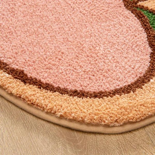 Tapis de bain de conception de bande dessinée Tapis de bain Motif de fruits Salle de bain Tapis de baignoire absorbant fort Anti-dérapant pour toilette