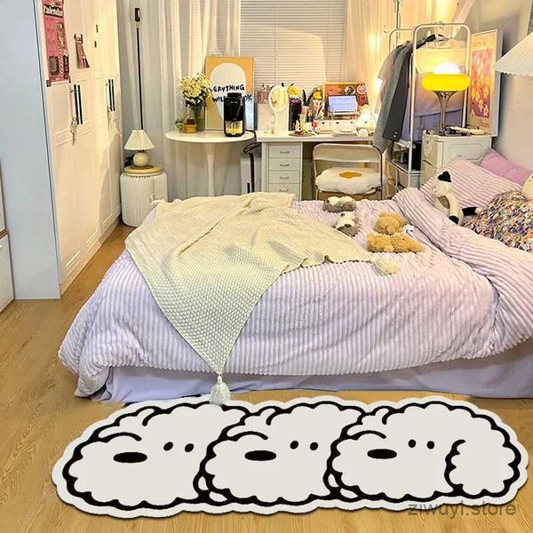 Carpets Cartoon Dog Pattern tapis kawaii chambre tapis non glip de coulets de chevet tapis de salon irrégulier tapis de sol décor de la maison alfombra