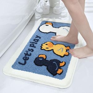 Tapis dessin animé entrée paillasson flocage salle de bain tapis de sol tapis mignon canard absorbant antidérapant tapis enfants chambre chevet