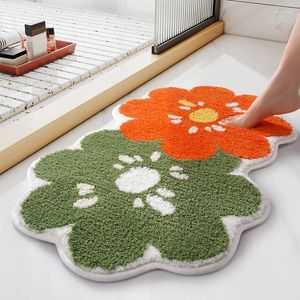 Alfombras Cartoon Flocking Alfombra baño sin deslizamiento Mat de la ducha Absorbente de la puerta de la puerta del piso Alfombra del dormitorio para habitaciones Decoración del hogar