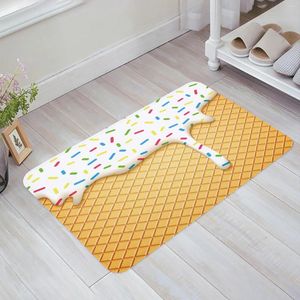 Carpets Cartoon Food Ice Cream Dripp Kitchen Mat de sol de sol décor de salon