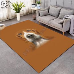 Carpets Cartoon drôle de chien de chien carré carré anti-merde de sol de zone de sol 3d tapis à manger non glissée vivant style chambre douce