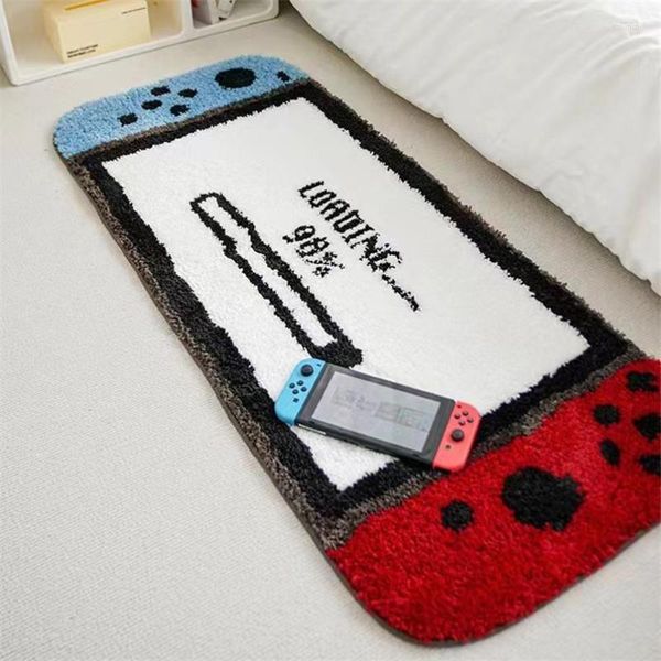 Tapis Tapis de canapé à motif de machine de jeu de dessin animé, couverture de chevet de chambre à coucher, salle de bain, absorbant l'eau, tapis de sol antidérapant