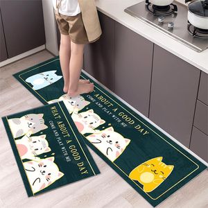 Alfombras de cocina antideslizantes largas de dibujos animados para suelo, alfombra de baño antideslizante impermeable, felpudo de entrada al aire libre, alfombras lavables