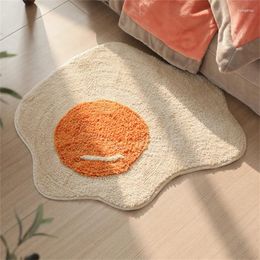 Tapijten cartoon omelet patroon Speciaal gevormd stroomt tapijt Huishoudelijk badkamer Absorberende antislipmat Mat woonkamer slaapkamer voet