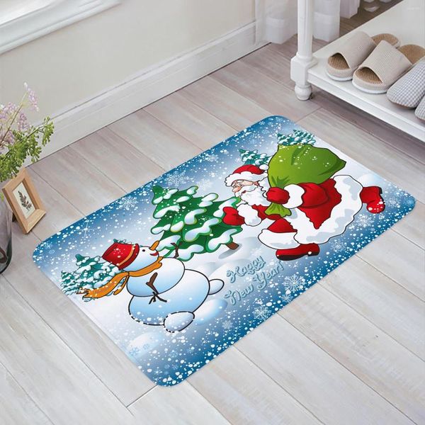 Tapis Dessin animé Père Noël Décor Bonhomme de neige Tapis Salon Tapis Tapis de sol Tapis de chevet Couloir Paillasson Enfants Chambre Décoration de la maison