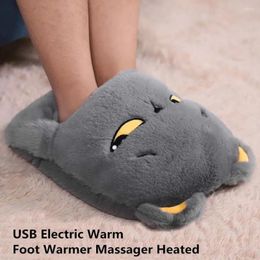 Alfombras dibujos animados USB calentador de pies eléctrico almohadilla de calefacción zapatillas para el hogar viaje Oficina pies de moda cojín suave lindo zapatos