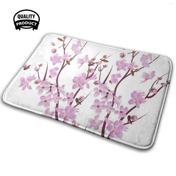 Tapis Cerisier Fleur Arbre En Pot Maison Douce Famille Tapis Antidérapant Tapis Tapis Fleur Floral Printemps Été Le Feuvre Paréo Cnelle