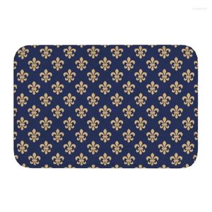 Tapis Chic Fleur De Lis Porte D'entrée Tapis D'entrée Extérieur Fleur De Lys Fleur Cuisine Salle De Bain Paillasson Garage Tapis Tapis