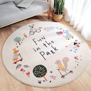 Tapis Enfants Petit Animal Imitation Cachemire Tapis Fourrure Tapis Mignon Dessin Animé Cercle Pour Salon Tapis De Sol Chambre TapisTapis