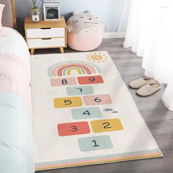 Alfombras Habitación para niños Alfombra Anti-caída Antideslizante Dormitorio Manta de noche Tira larga Maquillaje Espejo Frente Guardarropa