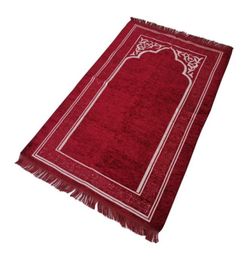 Carpets chinois luxe islamique meccan tissé chenille de prière de chenille janamaz sajadah 70x110cm9906135