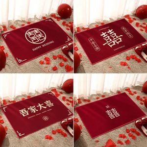 Tapis Style chinois rouge Xi Zi paillasson décor de mariage paillassons de sol tapis de cuisine maison salon tapis rétro tapis antidérapants