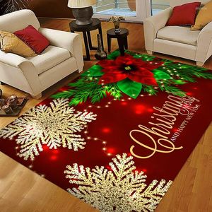 Tapijten kersttapijt Huis woonkamer slaapkamer decoratie mode rood bloem printjaar feestelijke antislip deurmat