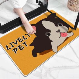 Carpets Christmas Dog Pet Mat non glissement mignon porte animale créative adaptée à la salle de salle à manger Tapis brillant