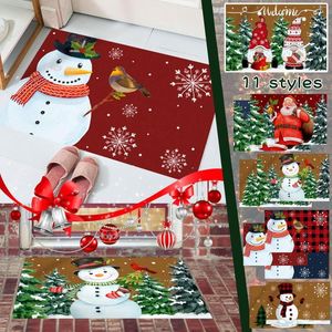 Tapijten kerst deurmat niet-slip sneeuwpop bedrukt badmat zand verwijderde vloer tapijt voor gang badkamer keuken voet kussen home decor