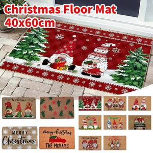 Carpets Christmas Floor Mat Kitchet Carpet Merry Dormat Party Santa Claus Snowman Gnome Anti-Slip