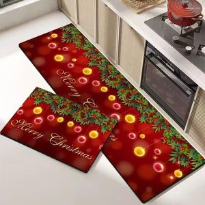 Alfombras Navidad Hogar Cocina Alfombra Alfombras de piso Antideslizante Decoración absorbente Baño Entrada Puerta Mat Dormitorio Alfombras largas