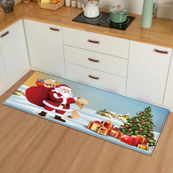 Carpets Christmas Kitchen Tapis chambre Entrée Dororrug 3D Modèle de maison Décoration de sol de la maison Salle de bain Tapis