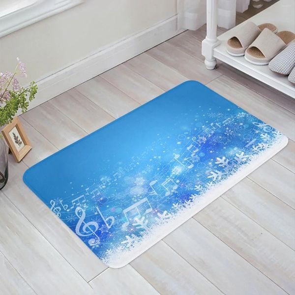 Carpets Christmas Music bleu hiver blanc flocons de neige de tapis salon