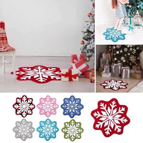 Carpets Christmas de tapis de tapis de flocons de neige tapis de sol non glissement pour chambre de chambre à coucher d'entrée de salle de bain paillasson décoration