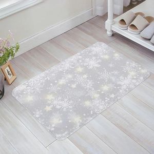 Carpets Christmas Snowflake Grey Doormat décorations pour le tapis à domicile Navidad Ornement Année cadeaux de décor de fête de fête de fête de fête