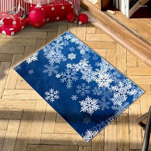 Carpets Christmas Snowflakes Modèle DoorMat Soft Bath Mat Holiday Not Slip Floor Small Carpet Bathroom Tapes For Indoor Outdoor Home