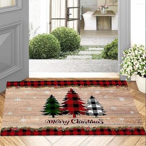 Tapijten Kerstboom Mat Kerstmis Welkom Decoratieve Deurmat Antislip Winter Vloermatten Jaar Voordeur Accessoires Thuisbenodigdheden