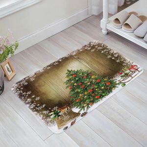 Tapis arbre de noël bois flocon de neige cadeau paillasson décorations pour la maison tapis Navidad ornement année cadeaux noël fête décor tapis tapis 231109