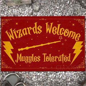 Teppiche CLOOCL Magic Movie Carpets 3D-Grafik Wizards Welcome Muggles Tolerated Bodenmatte Mode Flanell Indoor Fußmatten Küchenmatten T230519