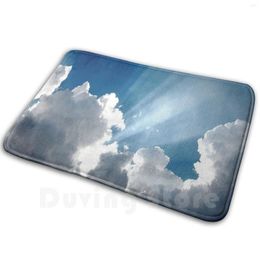 Tapis nuages avec rayons de soleil tapis tapis tapis coussin doux nuage rayage poutre ciel bleu amer