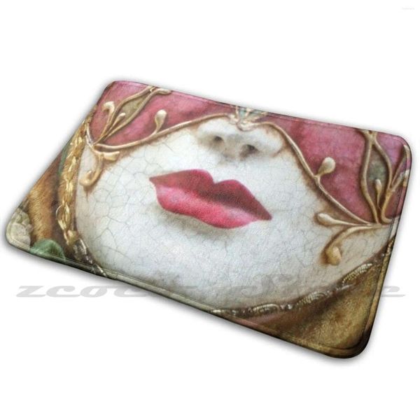 Carpets Colorful Carnival Mask Carpet Water Absorbing Not Slip Door Mat de porte drôle Festival Cirque Clown Dark Humour Character