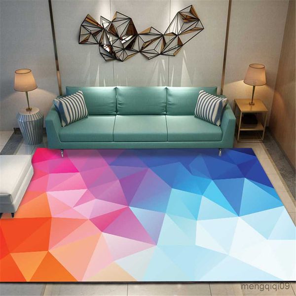 Alfombras Colorido Geométrico Alfombra grande Dormitorio Niños Suave 3d Área Alfombra Alfombras decorativas para el hogar Tapete Peludo Decoración Salón Salón R230726