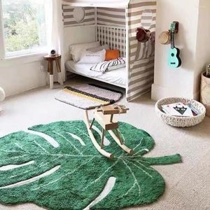 Tapijten kleurrijk blad tapijt luxueuze microfiber groene vloerkleden voor badkamerskamer niet-slip zachte badmatten met ontwerphuis