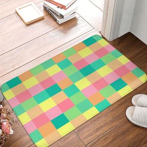 Alfombras coloridas a cuadros, felpudo de jabalí, alfombra rectangular para dormitorio, entrada para el hogar, sala de estar, suelo a prueba de polvo, alfombrilla para baño