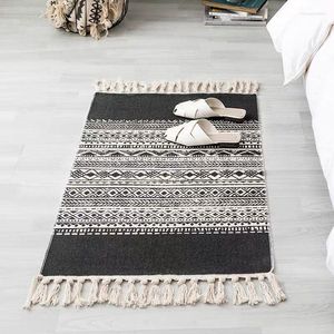 Tapis confortable et doux H-tissé cuisine tapis de sol noir blanc chambre Simple chevet tapis porte tapis extérieur petits tapis