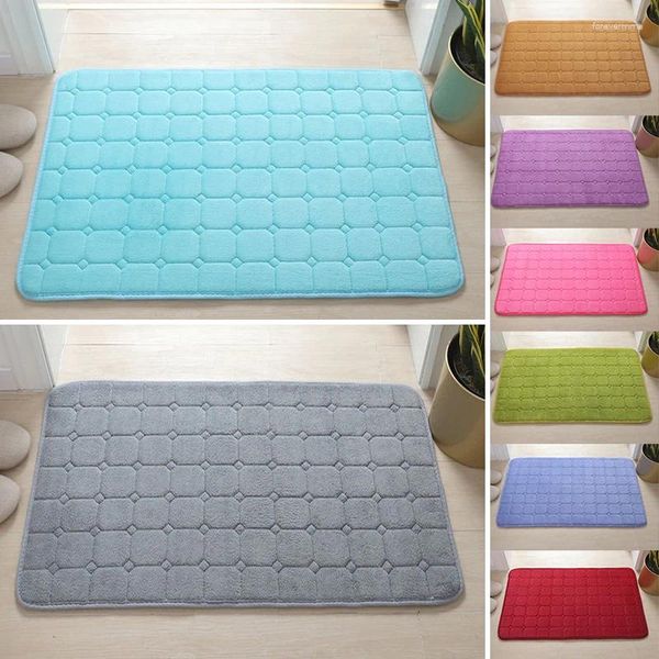 Tapis de porte en molleton de corail, tapis de sol à Absorption d'eau, pour salon, cuisine, salle de bains, toilettes