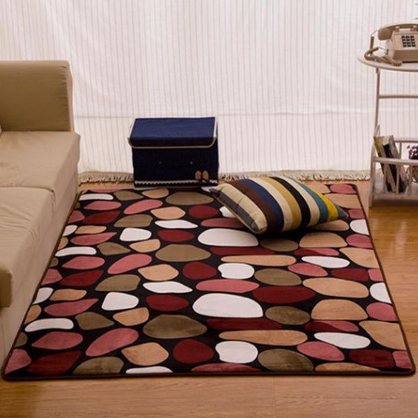 Tapis Tapis de velours de corail imprimé Alfombra Absorption d'eau Canapé Mousse à mémoire de forme pour chambre à coucher Salon Tapis pour enfants Tapis de yogaTapis