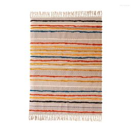 Tapijten katoenen linnen vloerkleedwanden voor slaapkamer met de hand getuft Boheemse retro -stijl tapijt en kinderkamer kwekerij machine wasbaar