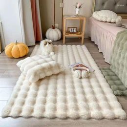 Tapijten in crèmestijl pluche tapijt bubbelfleece bedmat woonkamer raamkleed deken bijzettafel tapijten voor slaapkamer wasruimte vloer