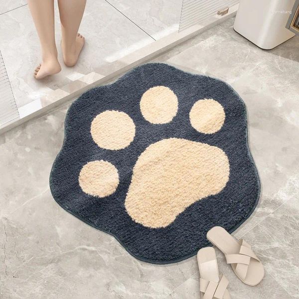 Carpets Creative Bear's Mat Home Flocking Carpet Salle de bain Porte de salle de bain renforcée Microfibre non glissement