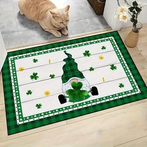 Tapijten creatief klaver patroon gooien tapijt wasbaar badkamer tapijt voor slaapkamer prop outdoors St.Patrick's Day Home Spring Decor cadeau