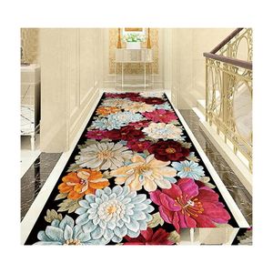 Tapis Creative Fleur Européenne Couloir Paillasson Salon Chambre Tapis Tapis Cuisine Escaliers Tapis Antidérapant El Drop Livraison Maison Dh31M