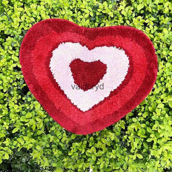 Tapis créatif amour coeur forme tapis de sol maison hôtel décoration rouge coeur forme porte tapis de mariage tapisvaiduryd