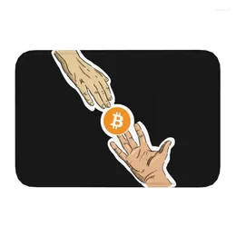 Tapis d'échange de crypto-monnaie, porte de sol, de cuisine, de bain, d'intérieur BTC Altcoin Blockchain, paillasson d'entrée de toilette