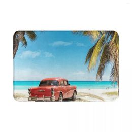 Tapijten Cuba Beach Polyester Doormat Tapijt Tapijt Mat Voetpad Niet-slip Wasbare voorkamer Corridor Keuken Slaapkamer Balkon Toilet40x60cm