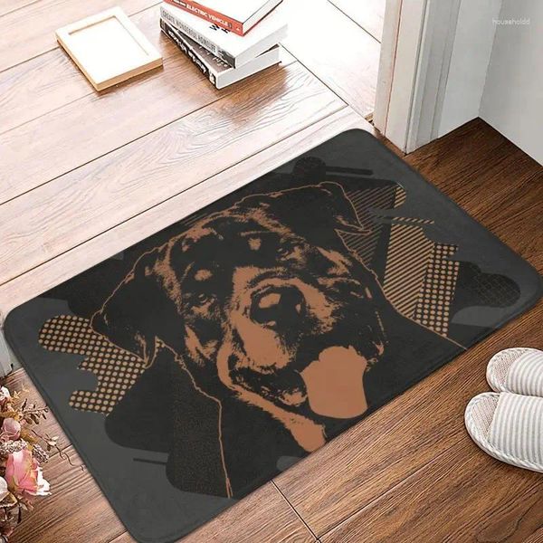 Tapis personnalisé animal rottweiler chien paillasson tapis anti-dérapant animal salle de bain cuisine chambre tapis tapis 40 60cm