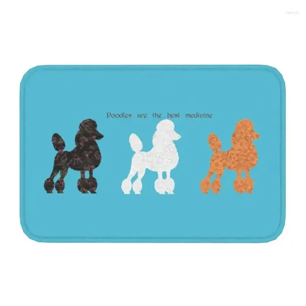 Carpets Couge Poodle Dog Lover DOORMAT Entrée non glisser la salle de bain Platter Poignée Porte Carton Pudel Toilet Tapis Tapis